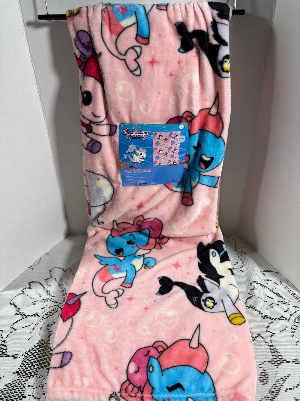 Tokidoki Mermicorno Starfall Pink Plush Blanket Astra Gwen Squishella Valentina